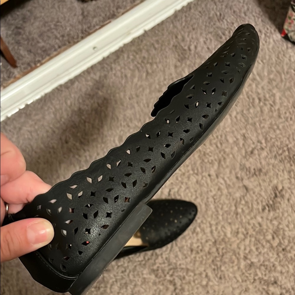 UNIONBAY Black Perforated Ballet Flats - Picture 7 of 8